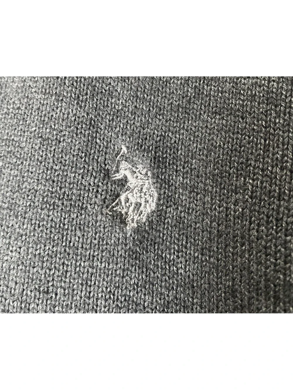 U.S. Polo Assn 1/4 Zip Pullover Sweater, Charcoal Grey Large Cotton Blend